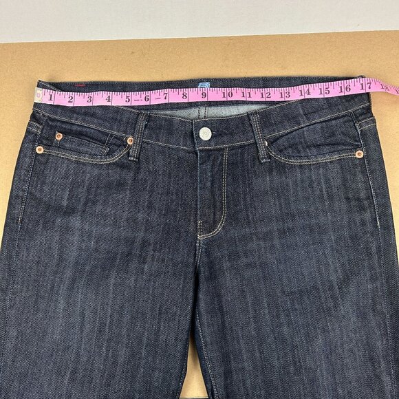 7 for All Mankind Straight Leg Jeans Womens 30 Dark Wash Five Pocket Zip 7Fam - Picture 6 of 10